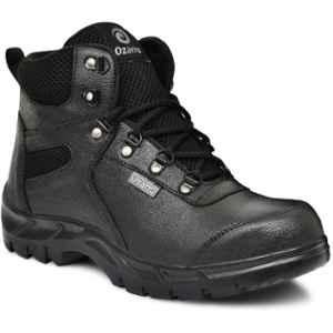 Ozarro Leather Steel Toe Black Safety Shoes, S4442, Size: 6