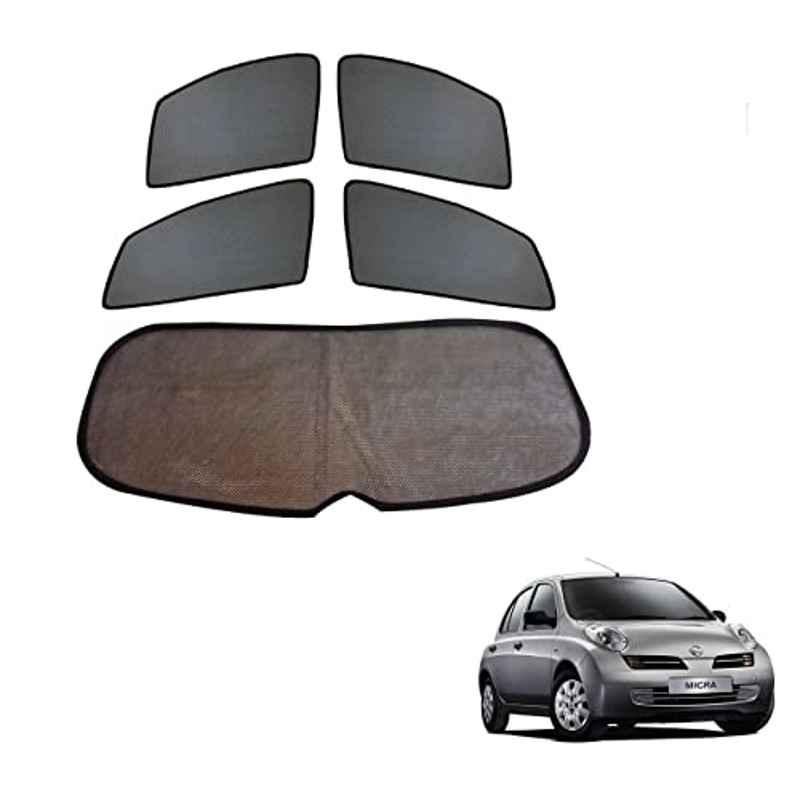 Kozdiko 4 Pcs Black Car Half Magnetic Sunshade Set with Dicky Curtain for Nissan Micra