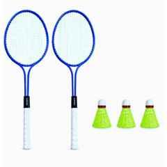 STYRKR 2 Pcs Iron Multicolour Rackets Badminton Kit with 3 Shuttlecocks