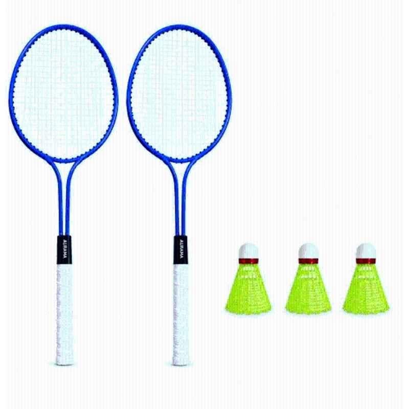 STYRKR 2 Pcs Iron Multicolour Rackets Badminton Kit with 3 Shuttlecocks