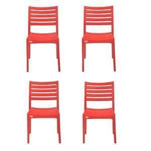 Supreme Omega Red Chairs Without Arm (Pack of 2)