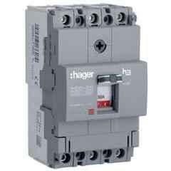 Hager 80A 3 Pole h3 Thermal Magnetic Release MCCB, HDA080Z, Breaking Capacity: 18 kA