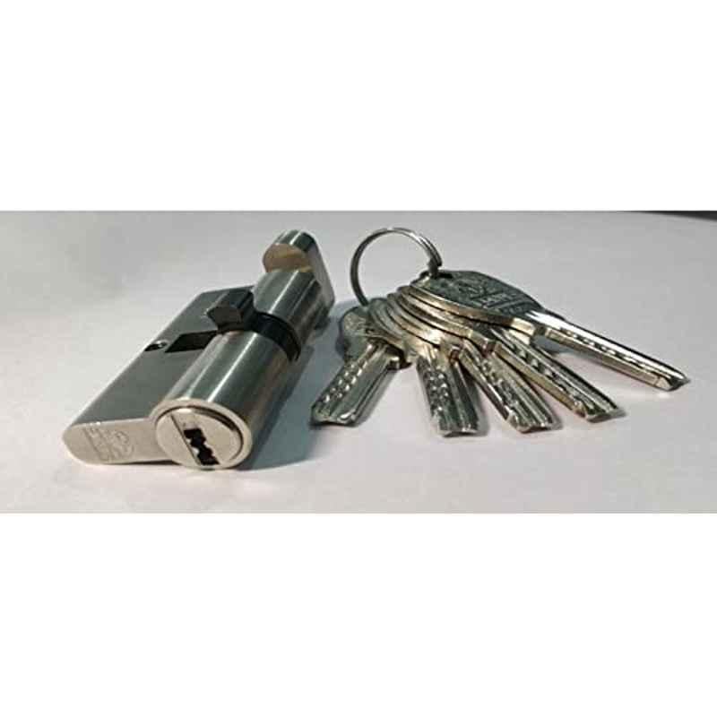 Bonus Euro Profile 65mm Brass Brush Steel One Side Key 10 Pin Cylinder Lock