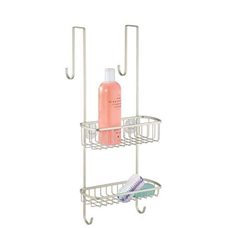Steel Silver Shower Organizer & Towel Holder Combined Rack