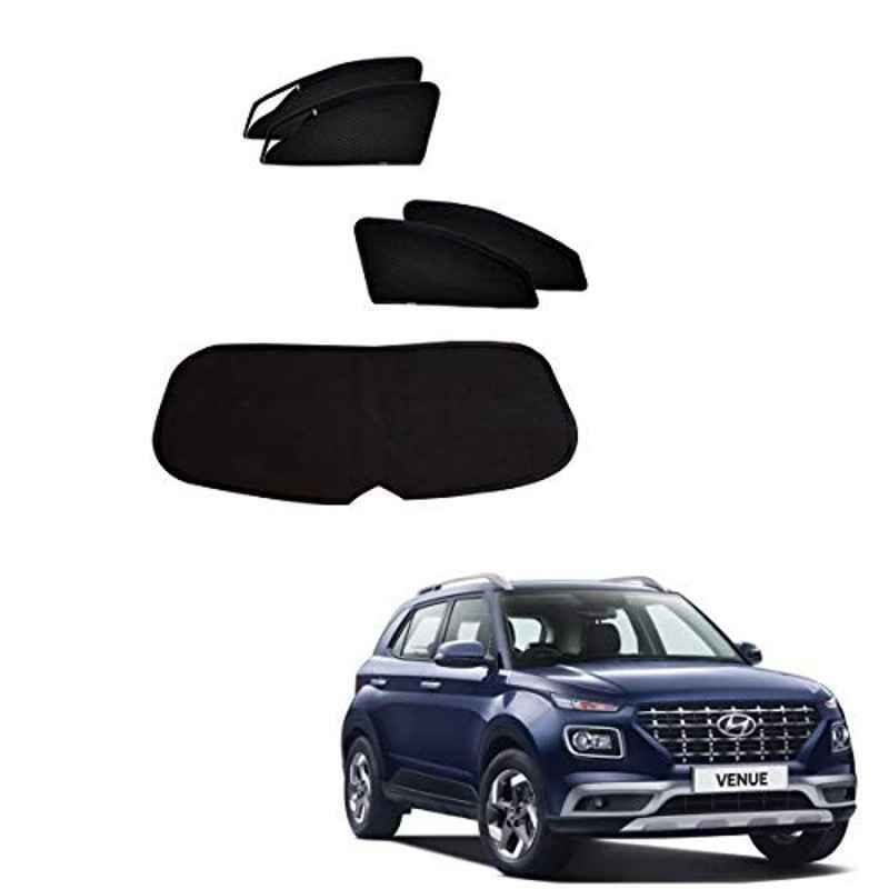 Kozdiko 5 Pcs Mesh Black Fixed Window & Rear Sun Shades Set for Hyundai Venue 2019-Present