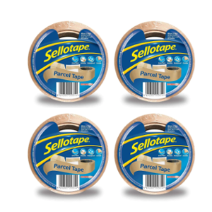 Sellotape 48mm 50m Brown Parcel Packaging Tape (Pack of 4)