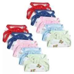 Fastgear Cloth Multicolour Tie Strip Diaper for New Born Baby, FG2765 (Pack of 10)