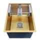 Crocodile 24x18x10 inch Single Bowl Stainless Steel Square Golden Matt Finish Kitchen Sink