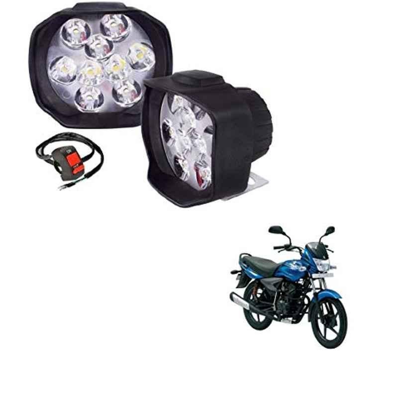 Kozdiko 2 Pcs Sheen 15W 9 LED 6000k Transformer Bumble Bee Style LED Fog Light Set for Bajaj Platina 100, koz_81369