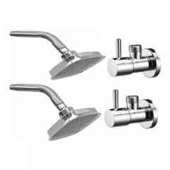Fastgear 4 Pcs Turbo Stainless Steel Silver Chrome Finish Bathroom Faucet Set, FG2227