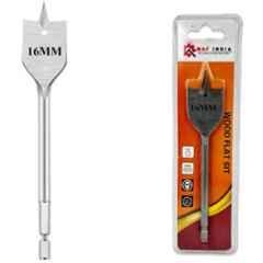 Malfah Enterprises 16mm Carbon Steel Silver Hex Shank Flat Wood Bit