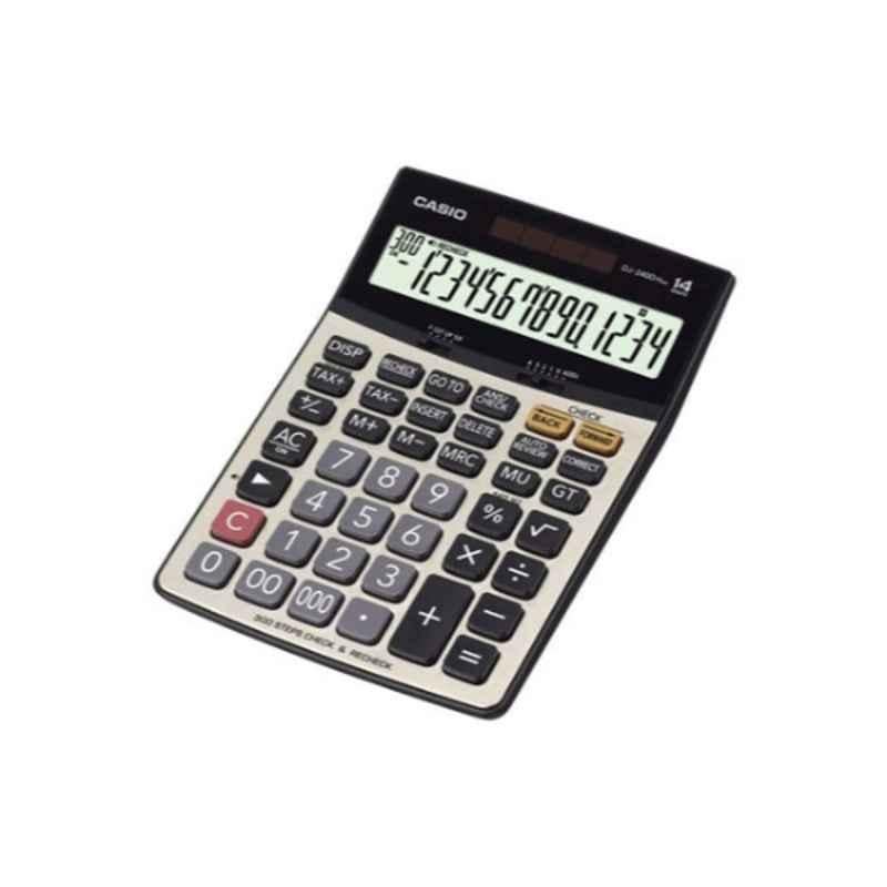 Casio DJ-240D Plus Silver & Black 14 Digit Desktop Calculator