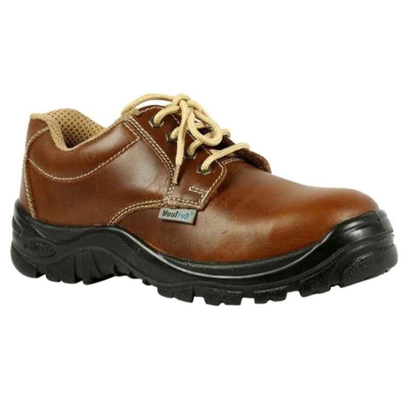 Vaultex SGT Leather Brown Safety Shoes, Size: 39