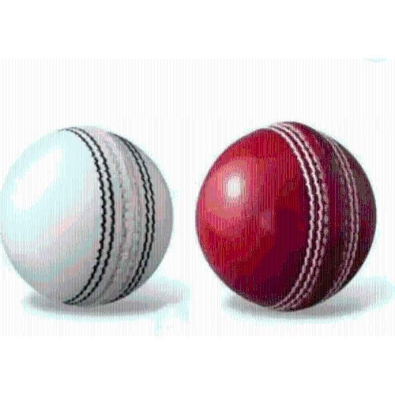 APPSS Sports White & Red Cricket Leather Ball Cricket Leather Ball (Pack of 2)
