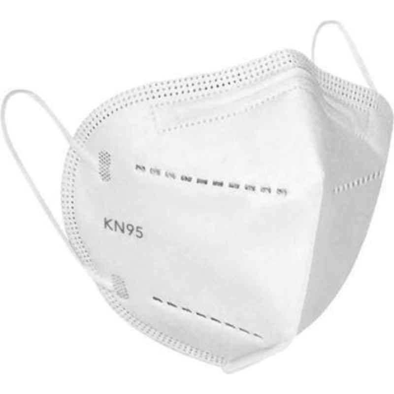Wellstar N95 Anti Pollution Breathable Reusable White Face Mask, MM-16 (Pack of 50)