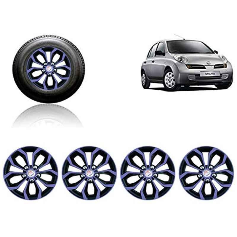 Auto Pearl 4 Pcs 14 inch ABS Violet & Black Car Wheel Cover Set for Nissan Micra