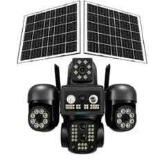 Cybernautt 4MP+4MP+4MP+4MP Four Lens 4G Dual Solar Security CCTV Camera with 10X Zoom, Colour Night Vision & Two-Way Audio, X16E
