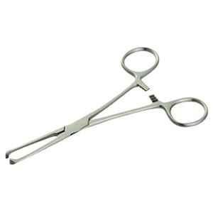 Forgesy 10 inch Stainless Steel 410 Silver Straight Allis Tissue Forceps, FG45