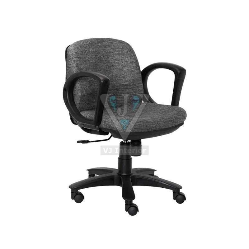VJ Interior 17 inch Gray Revolving Computer Chair, VJ-1051