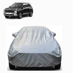 Aarex Auto Polyester Silver 100% Waterproof Car Body Cover with Mirror Pocket, UV Protection & Buckle Belt for Hyundai Venue (2015-2026) Model