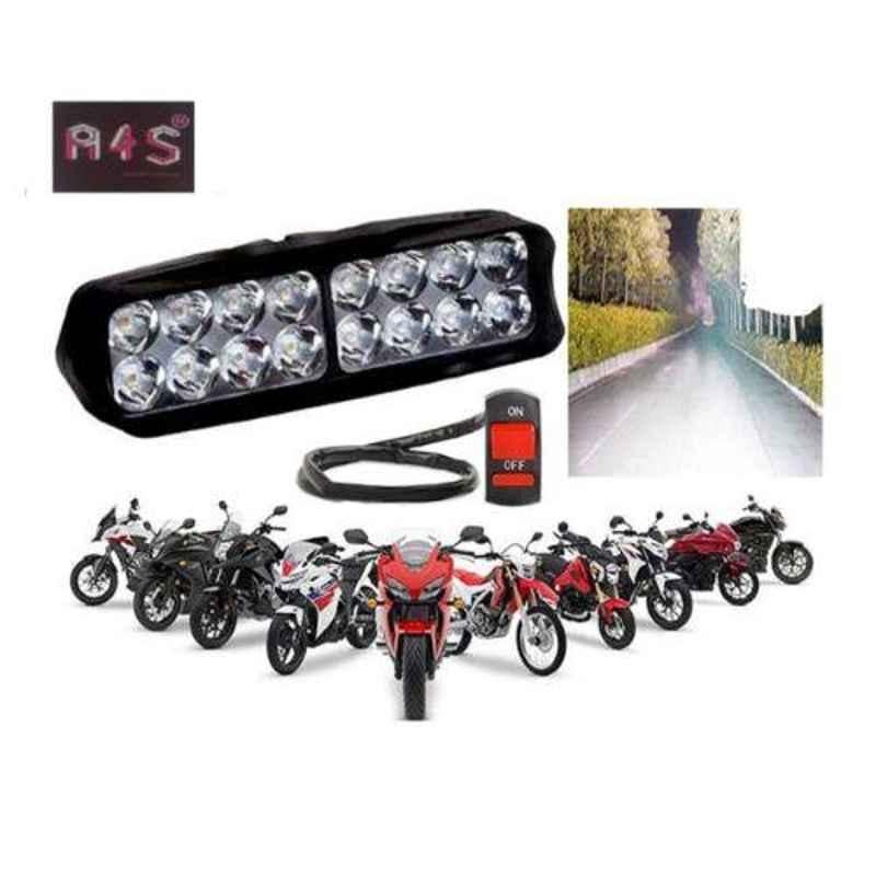 A4S Waterproof 16 LED Fog Light Head Lamp for All Bikes & Sccoties, ASTLO53