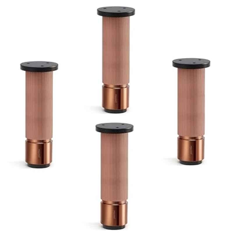 Plantex 6 inch Aluminium Rose Gold Sofa Legs with Rubber Grip, DTS-77 (Pack of 4)