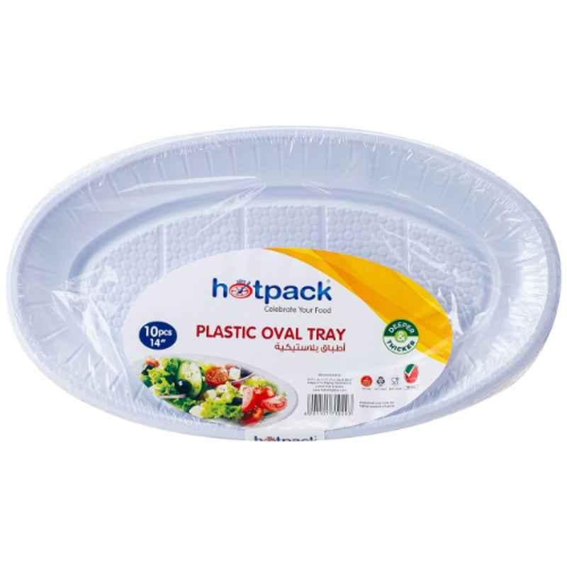 Hotpack 10Pcs Plastic Oval Tray Set, POTP20