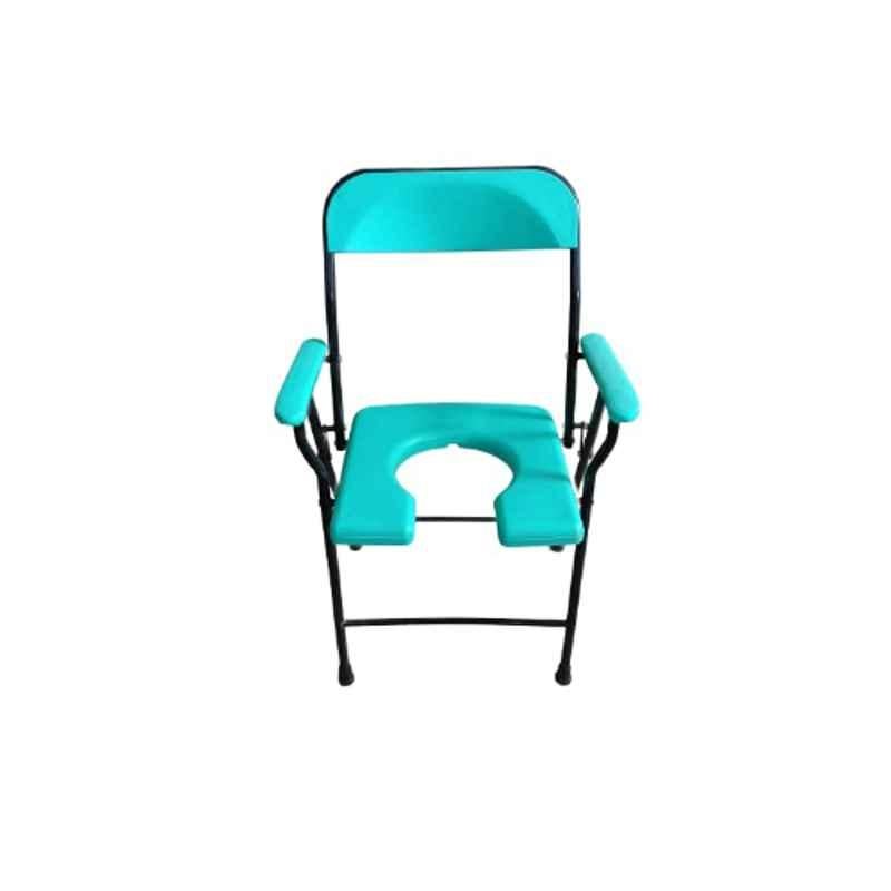 Medimove Foldable Round Shape Commode Chair with Armrest & Backrest, M10