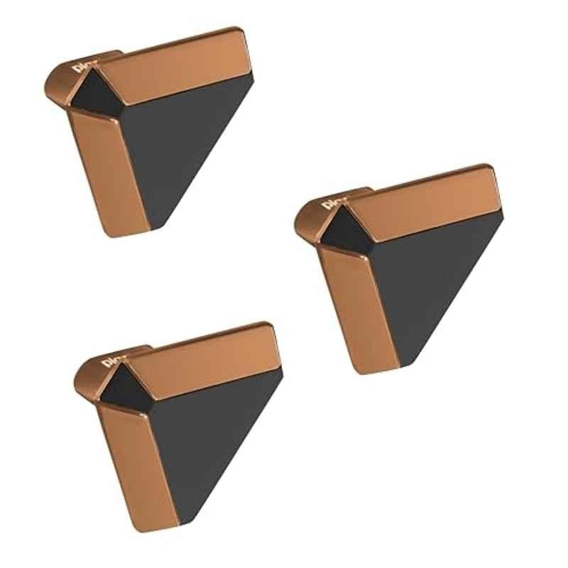 Plantex Knobs for Drawer/Drawer Knobs/Triangle Knob for Cabinets/Drawer Handle/Pull-Push Knob for Kitchen/Bedroom Drawers (Pack of 3) SH-431, Rose Gold & Grey