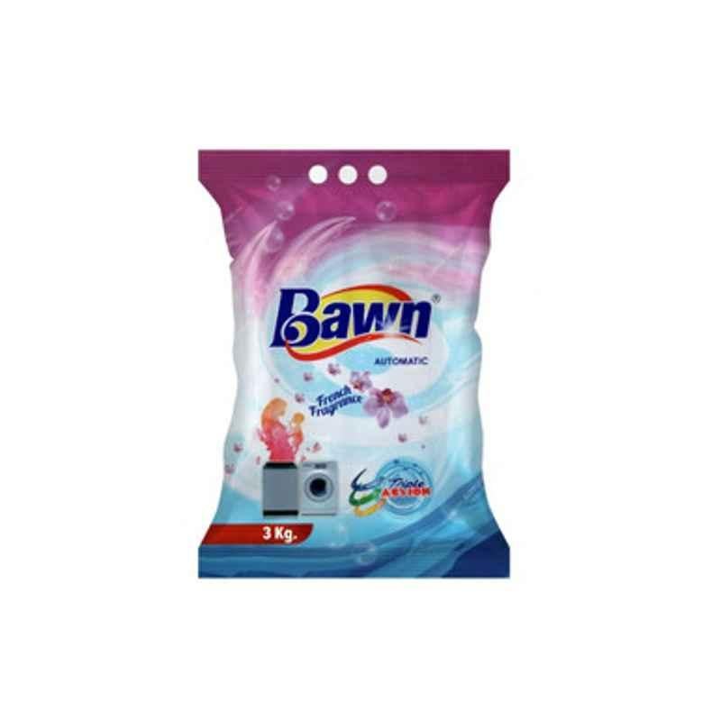 Bawn Automatic Washing Powder Poly Bag, French Fragrance, 3 Kg, 6 Pcs/Carton