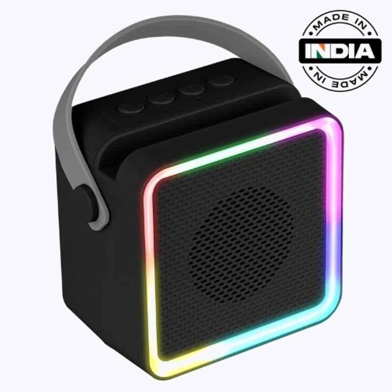 Zebronics County 8 8W Black Portable Bluetooth Speaker with Carry Strap, TWS Function & 8 RGB Modes, PSPK 50