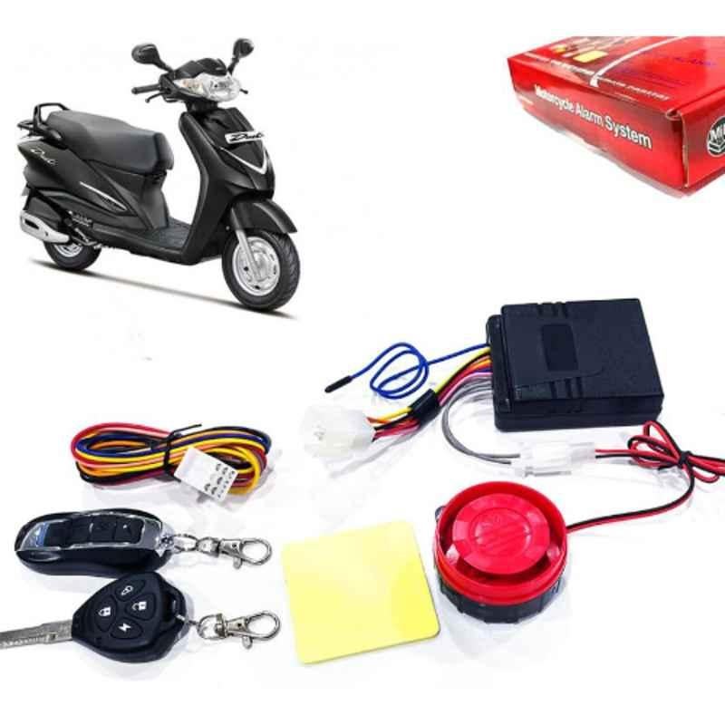 Auto Pearl 12V Black Two-Way Anti Theft Motorcycle Alarm Kit with 2 Pcs Remote for Duet 125CC BS6