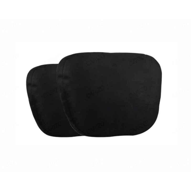 Carizo Suede Velvet Black Ergonomic Car Headrest Pillow ( Pack of 2)