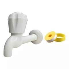 Fastgear PVC White Chrome Finish Bib Tap, FG2380