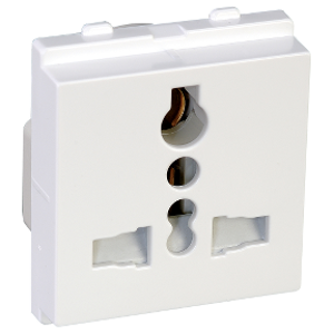 Schneider Electric Opale 13A 250V AC/DC White 3x2P with Shutters Socket, X2010WH