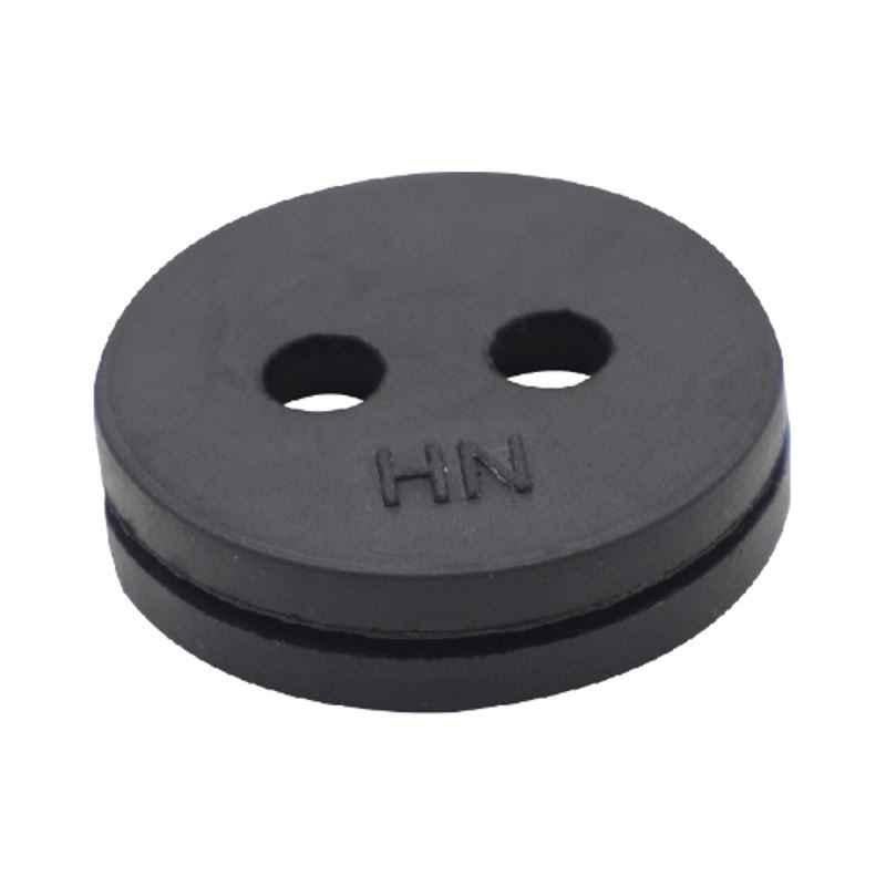 Taylor Rubber Black Rubber Twin-Bore Grommet Part for Electric Vehicle & Electronics, EVE-119 (Pack of 1000)