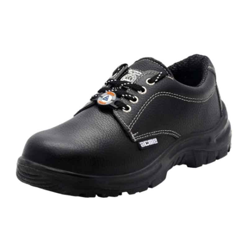 ACME SSNNYZ7 Asteroid Barton Leather Steel Toe Black Work Safety Shoes, Size: 7