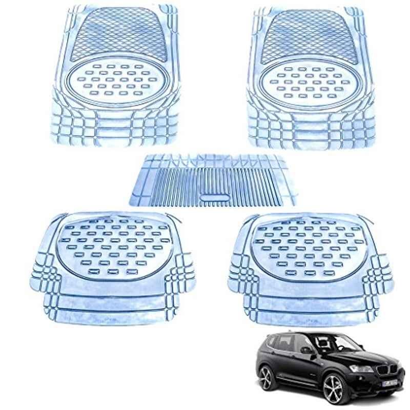 Kozdiko 5 Pcs 6605 PVC & Rubber Clear Car Foot Mat Set for BMW X3