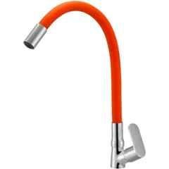 IRIS Ocean Brass Chrome Finish Orange Flexible Swan Neck Basin Tap