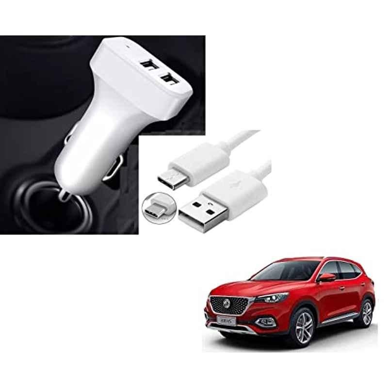 Kozdiko 5.1A 2 USB Fast Car Charger with C-Type Cable for MG Hector
