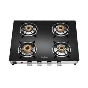 Hindware ARMO Plus GL 4B AI Glass Top Cooktop with 4 Brass Burner & Automatic Ignition, CT 100214