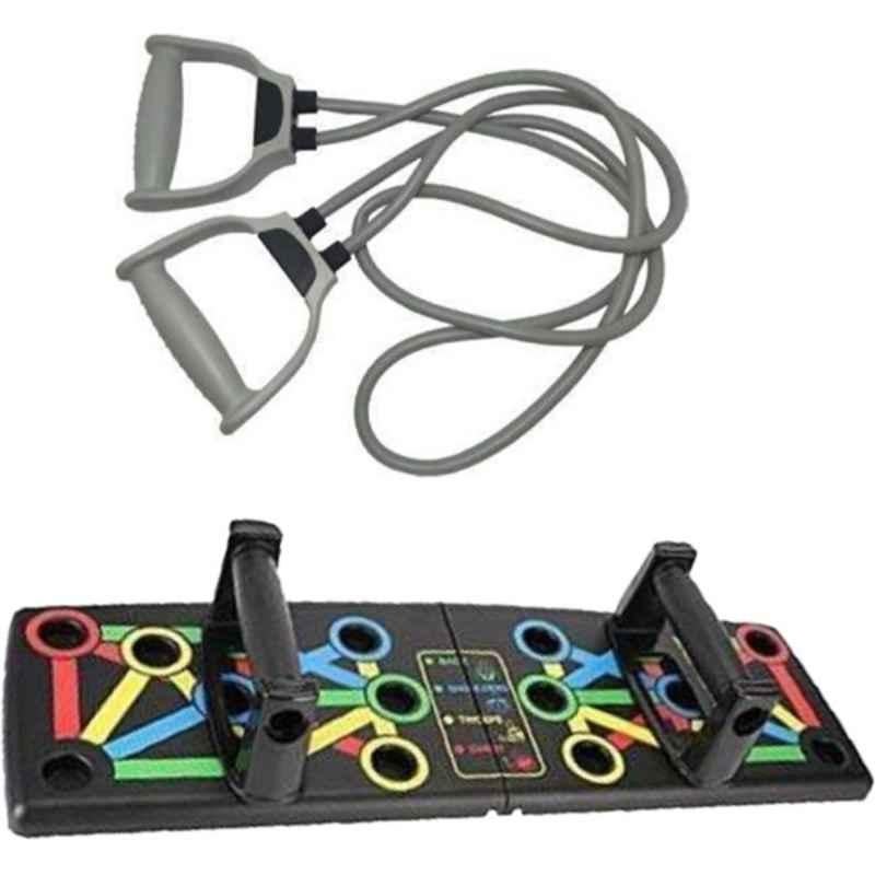 Shopeleven 160kg Plastic Multifunction Foldable Push Up Board with Toning Tube