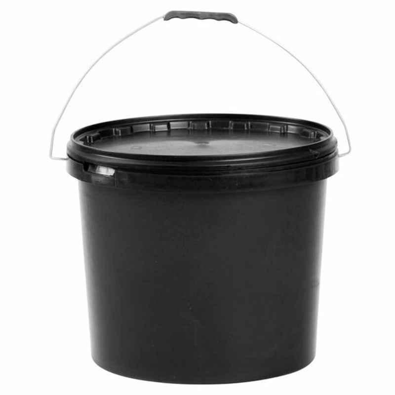 Beorol 18 L Polyethylene Black Bucket with Lid, KSP18