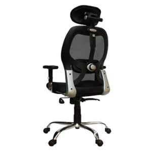 Savya Home Apollo Plus Black Adjustable High Arm Back Office Chair