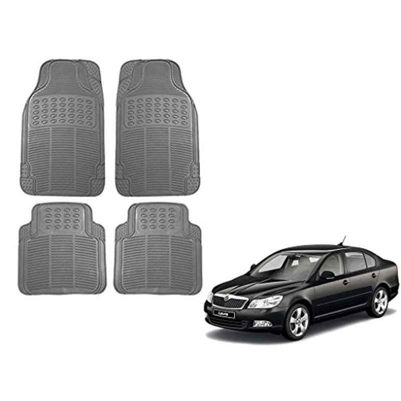Kozdiko 4 Pcs Grey Rubber Car Mat Set for Skoda Laura