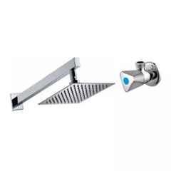 Fastgear 2 Pcs Triangle Stainless Steel Silver Chrome Finish Faucet Set with Shower, FG895