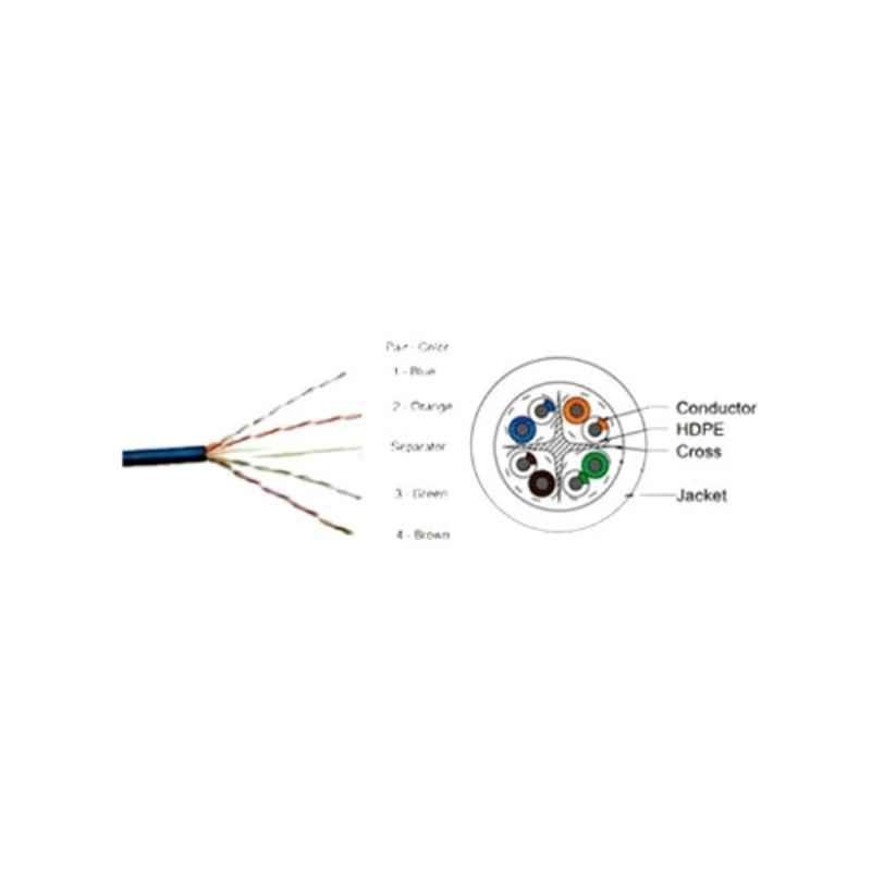 CP Plus 100m Cat 6 24 AWG Double Jacket UTP Outdoor LAN Cable, CP-EUT-6TGD23-100