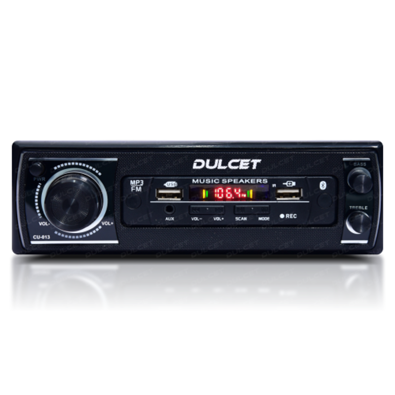 Dulcet DC-2020X Double IC High Power Universal Fit Car Stereo with Dual USB, Bluetooth, FM, AU, Remote Control & Built-in Equalizer