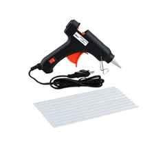 Hillgrove Electronic Mini 20W Black Small Hot Gum Glue Gun With 10 Pcs Hot Melt Glue Stick Set