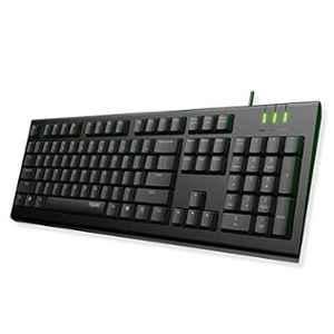 Rapoo NK1900 Black USB Spill Resistance Wired Keyboard with UV Coated & Instant One Touch Multimedia Keys